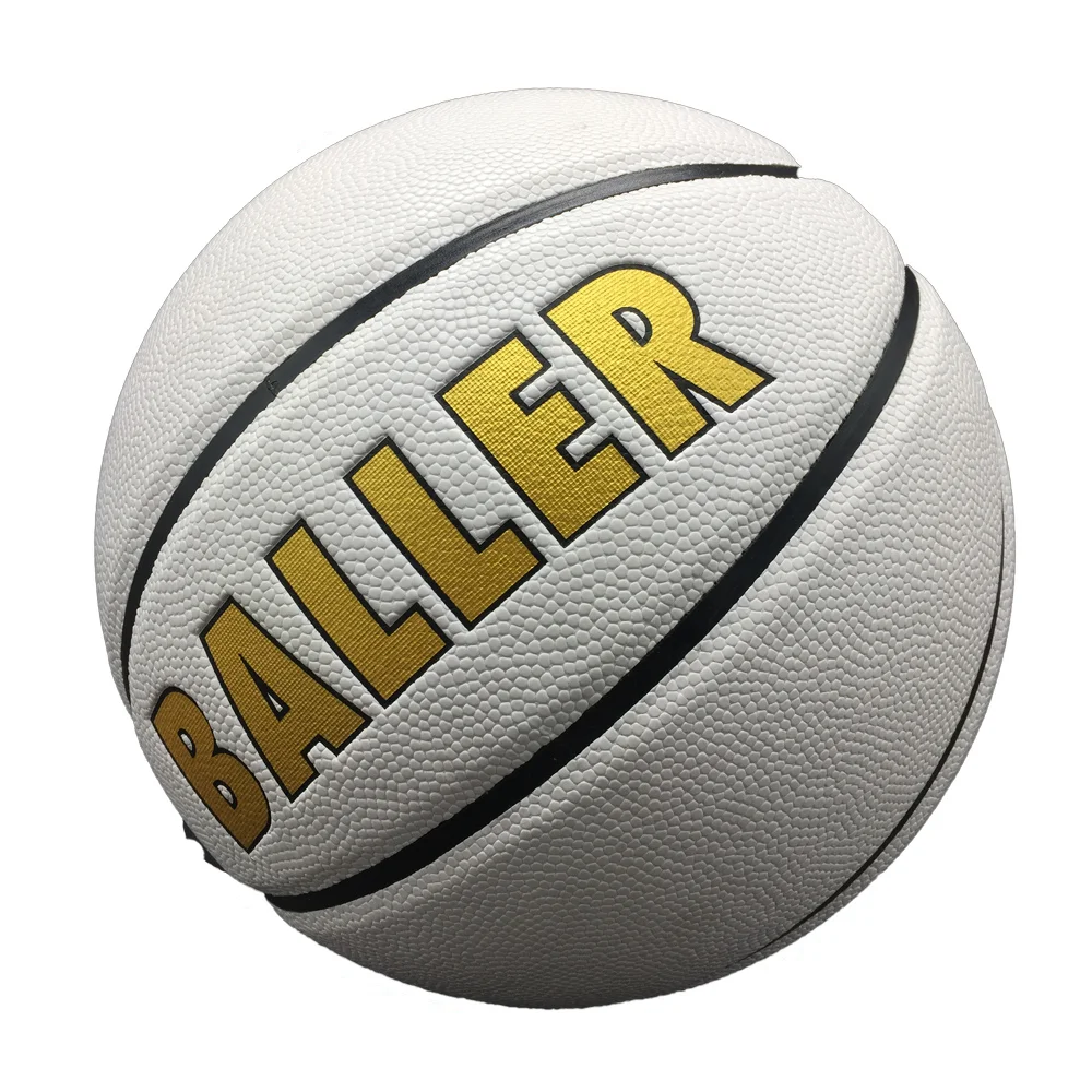 2021 Custom white leather basketball and Professional Custom Printed Logo