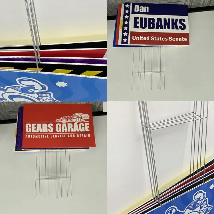 plastic custom yard sign corrugated   advertising 18x24 with h-stakes Corrugated Hollow Yard Pp Sign With Stake