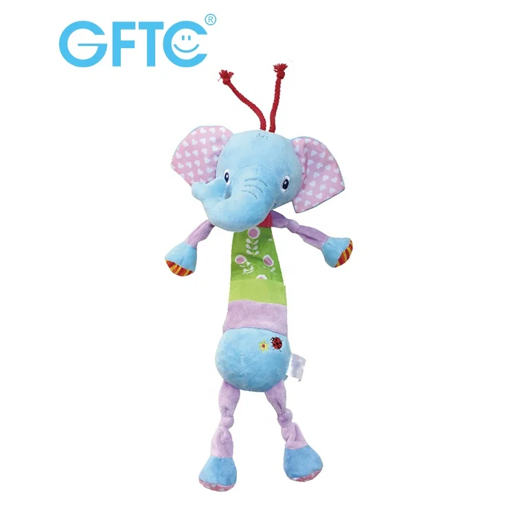 Wholesale Custom Soft Cotton Stuffed Animals Plush Toy Baby Monkey with Safety Mirror Musical Feature for Kids