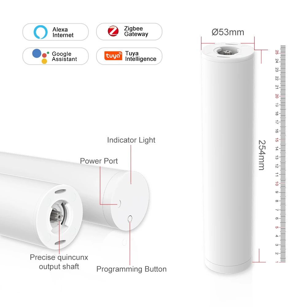 Portable Chargeable Wifi Electric Smart Motorized System 1.2nm Round Tuya Rs485 Radio Motor Curtain
