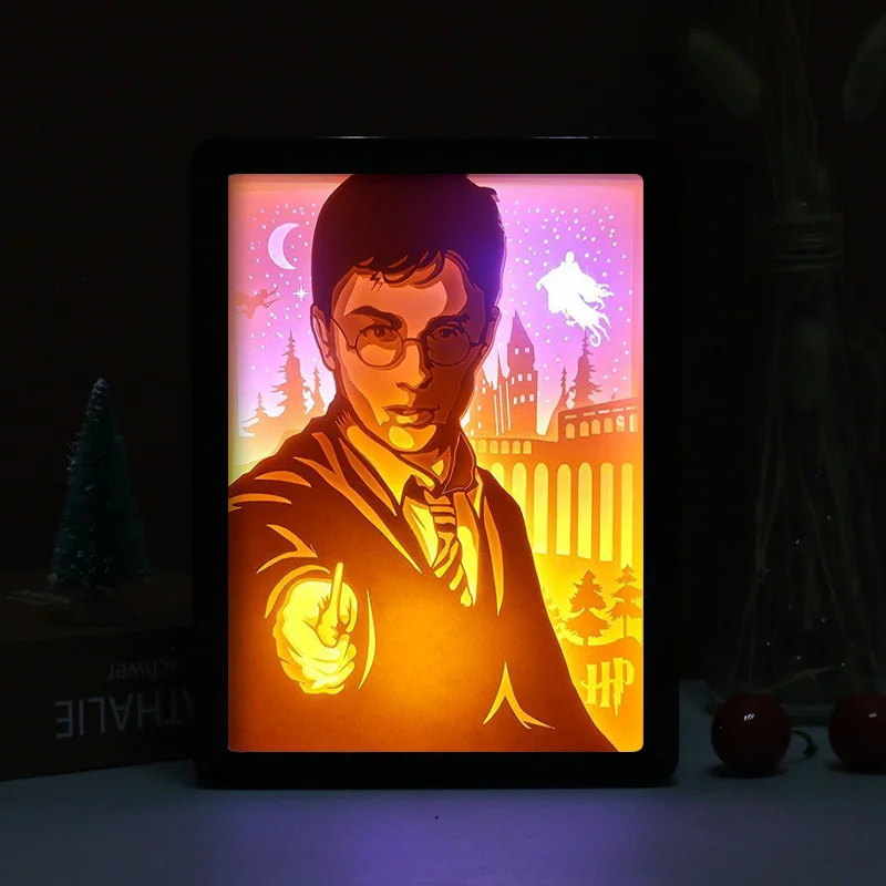 Hary Potter Wizarding School Led Paper Light Paper Cut Night Light Lamp 3D Paper Light Box Shadow Box