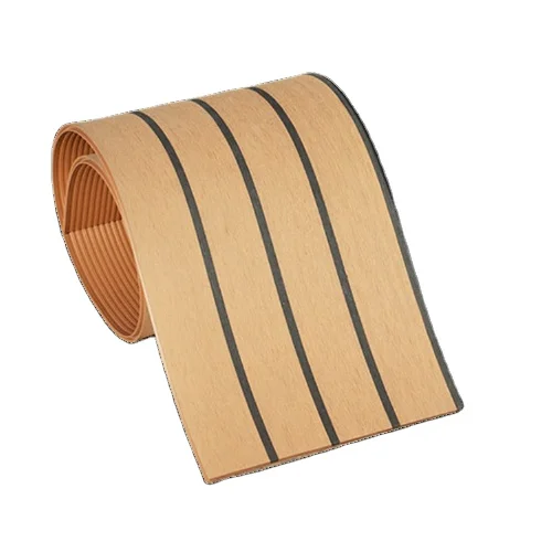 PVC Teak plastic flooring synthetic teak decking used for outdoor boat deck covering