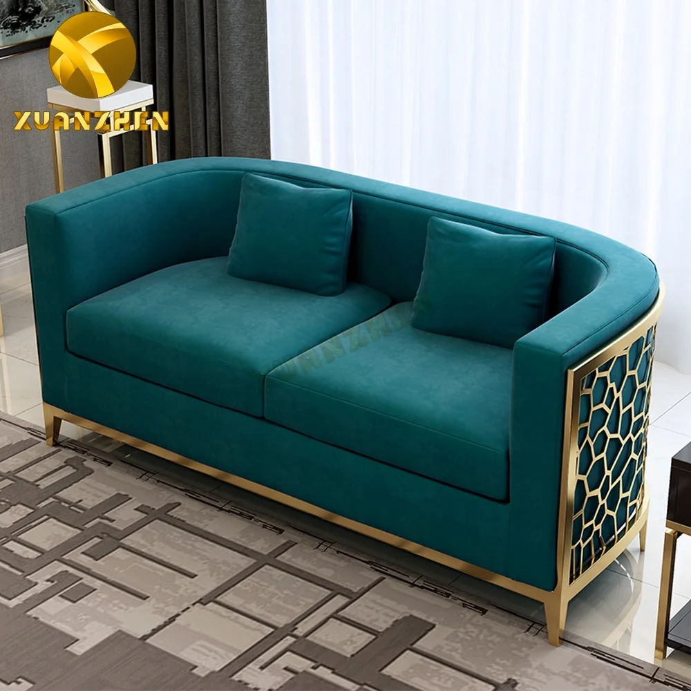 Living room furniture sets stainless steel sofa set velvet sofa chair cover living room sofas SF001