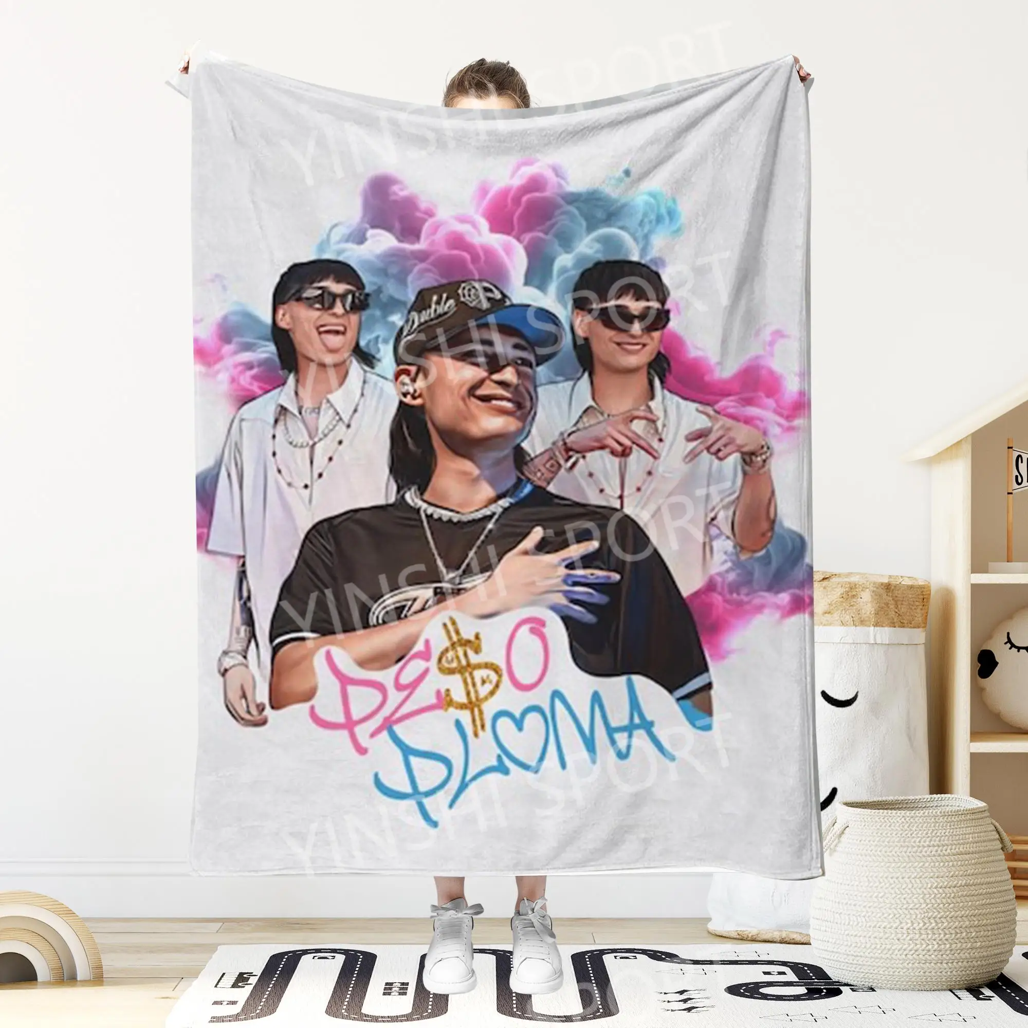Peso Pluma Merch Blanket Lightweight Travel blanket Peso Pluma Cobija Peso Pluma Ella Baila Sola Blanket