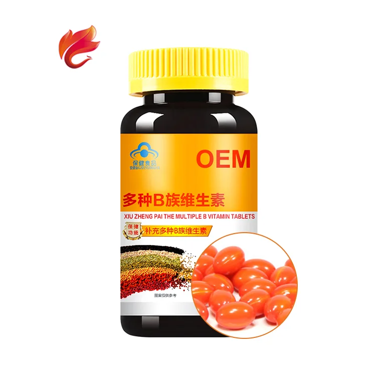 Nutrition Supplement Vitamin B Complex 500mg Soft Gel Private Label Capsules Take 1 Capsule Once a Day Immune & Anti-fatigue