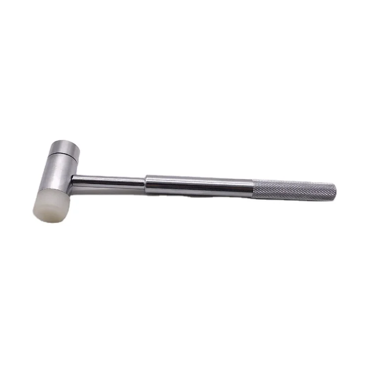 No.62005-3 7OZ Anti-explosion Double-Face Brass / Nylon Tip Hammer with Knurling Steel Handle