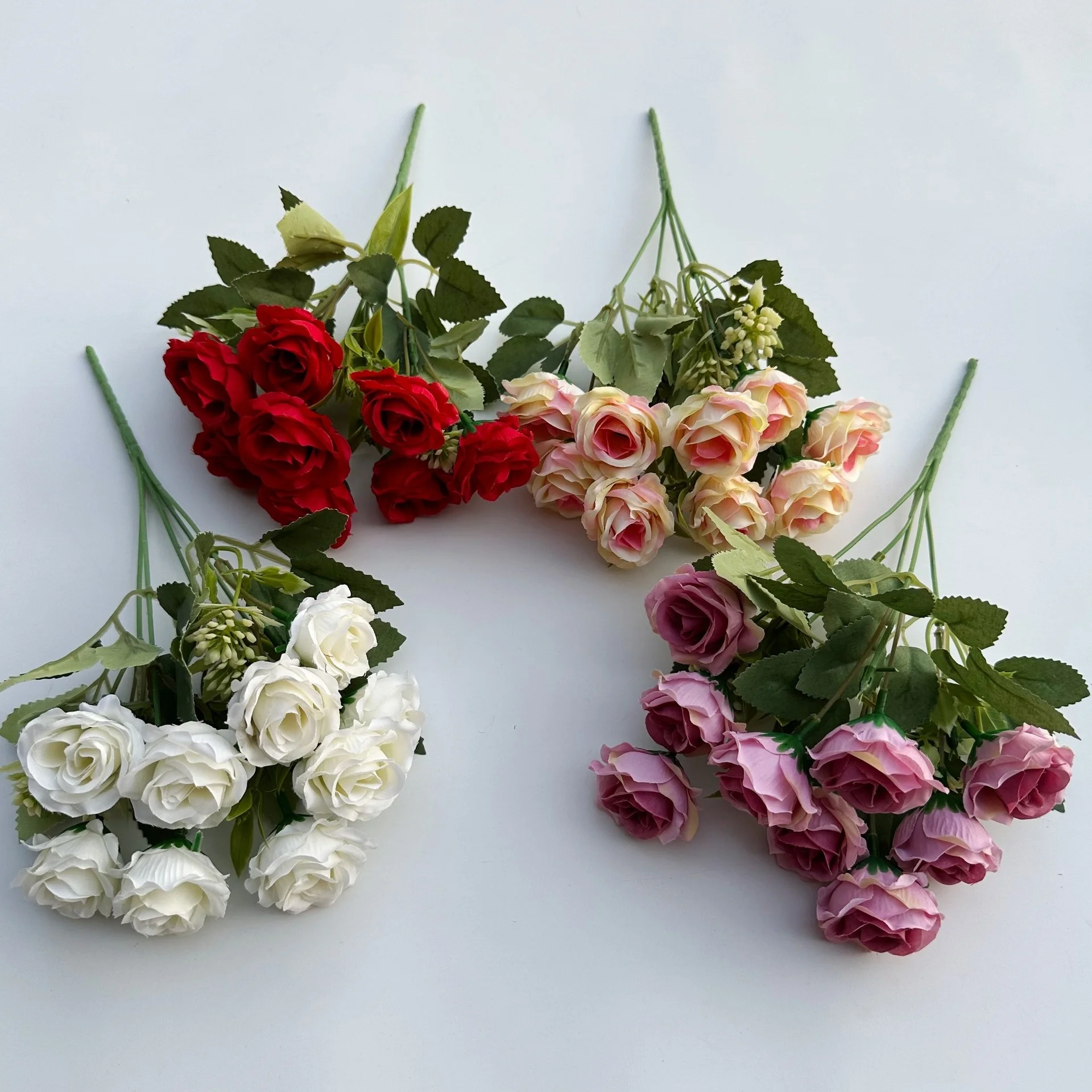 Real Touch Artificial Flowers small bouquet Austin Rose Latex Flower for Living Room Decoration Hot Sale
