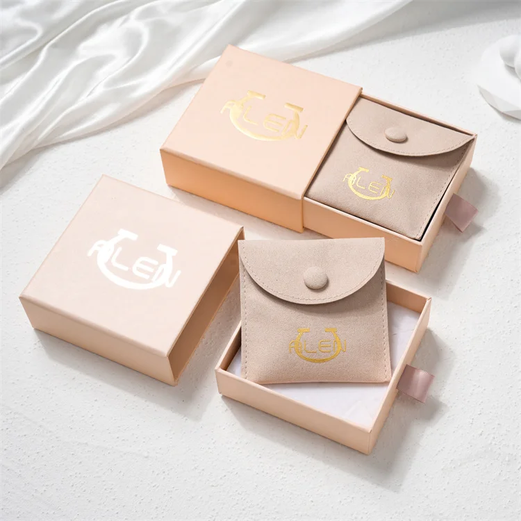 New custom pink drawer Necklace earring bracelet paper packaging jewelry box many color and size