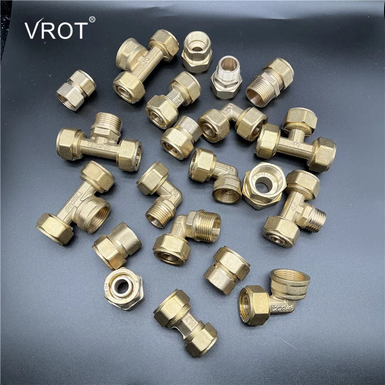 Factory Direct Sale 1/2, 3/4 Bathroom Accessories Four Types Aluminum Plastic Pipe Brass Pipe Connector Fittings