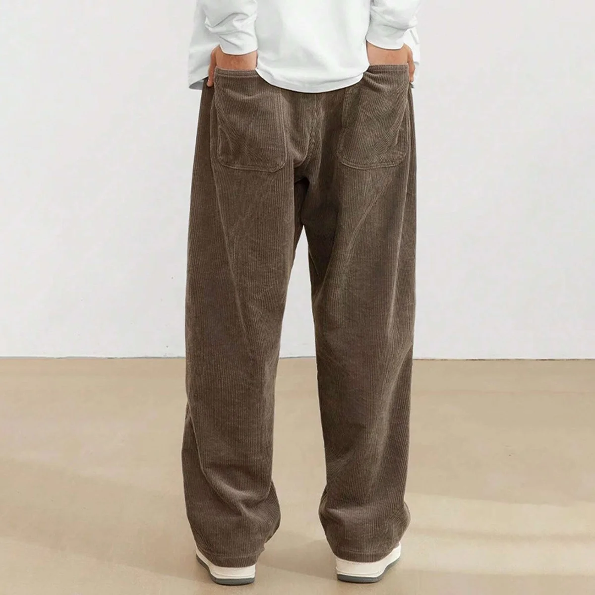 Rainbow Spray High Quality Custom Men Sweatpants Manufacturer Letter Patched Baggy Straight Leg Corduroy Sweatpants for Men