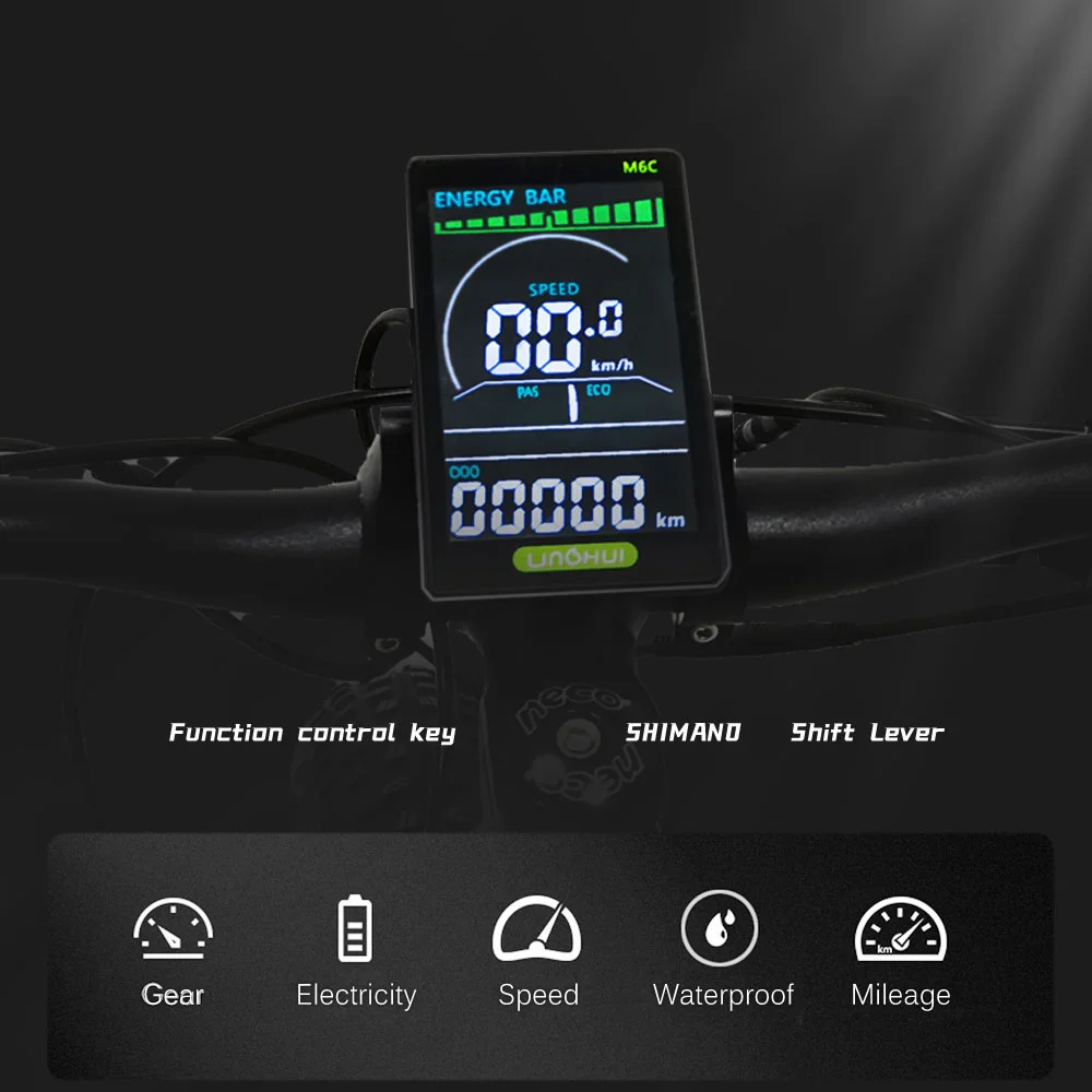 RANDRIDE Stock Mountain Bike 1000W 17ah 26*4.0Fat bike 26 inch 1000watt Electric Bike for LCD Display with USB Urban Gears Ebike