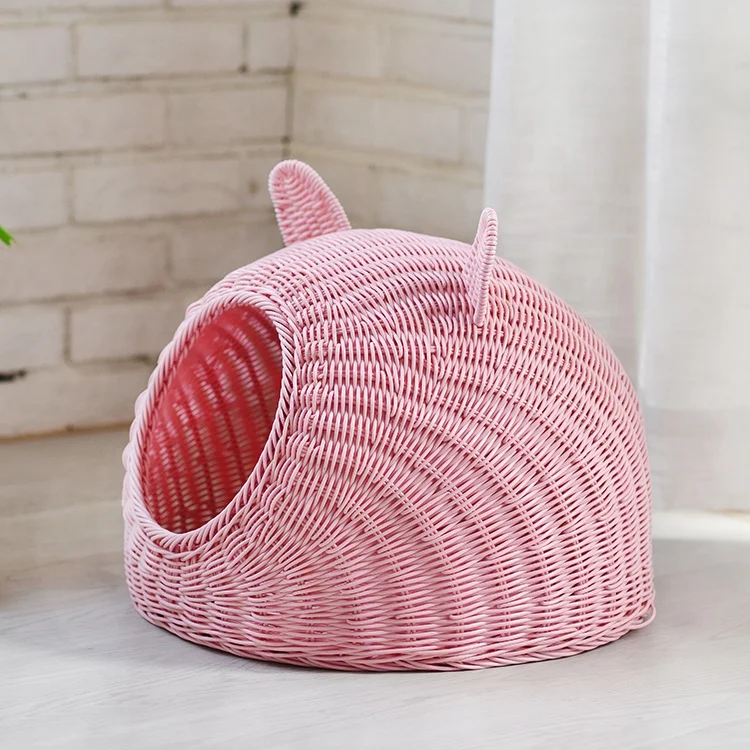 Cheap quality  eco-friendly rattan cat house for sale