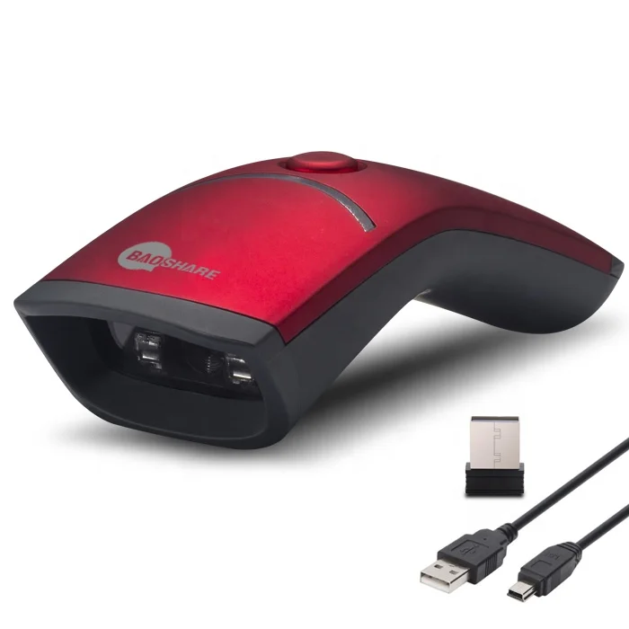 Baoshare 2.4G Wireless Barcode Scanner Reader 1D 2D QR  Pdf417 Handheld Bar Code Scanner With Memory