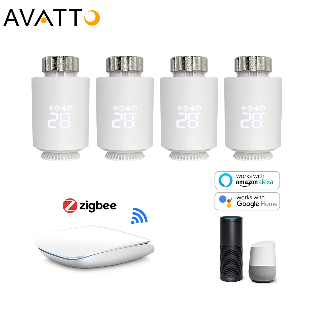 Vatto Tuya Smart Zigbee3.0 Trv термостат напольный регулятор температуры подогрева цифровой Умный клапан радиатора