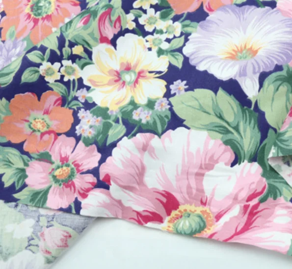 Big floral print cotton printed fabric 1.6 meter wide for bedding