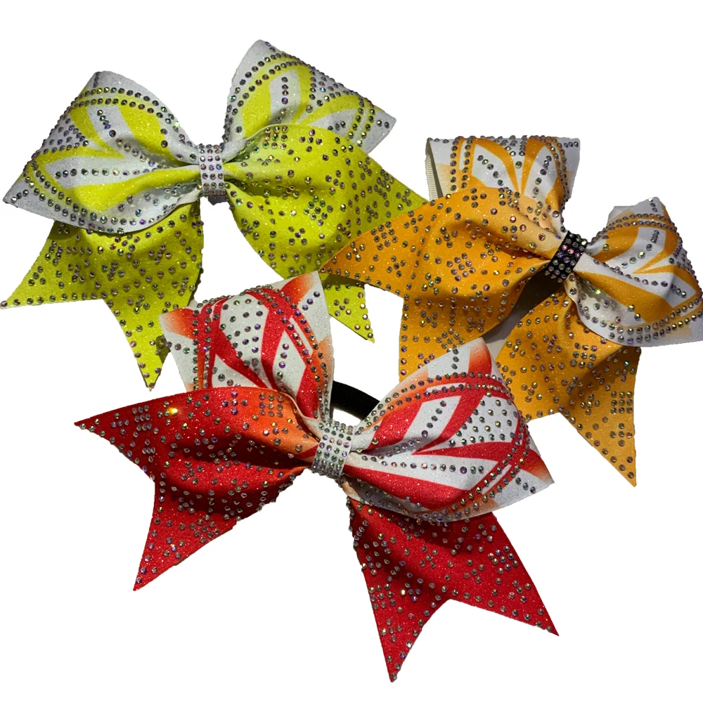 Custom Girls Cheerleader Cheer Bows with Rhinestone Blingbling