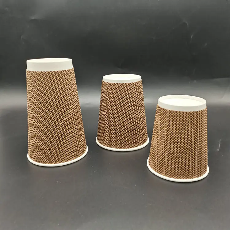 Shrink pack 12oz paper cup and cup lid set