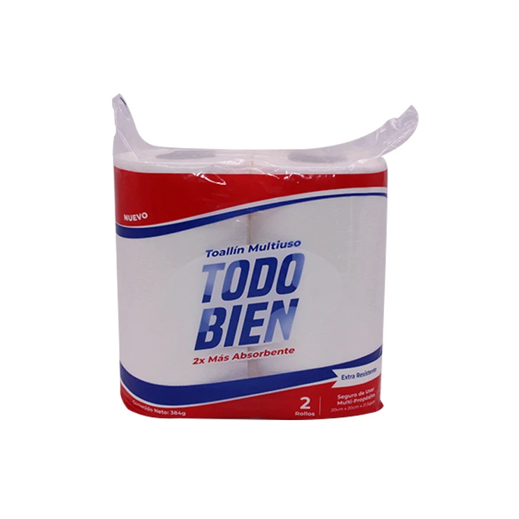 100% Recycle Pulp Paper Towel Strong Water Absorbent Kitchen Paper Towels Custom Embossed Kitchen Paper