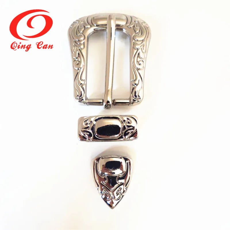 Western Cowboy Belt Buckle Three Pieces Old Version Zinc Alloy Pin Buckle