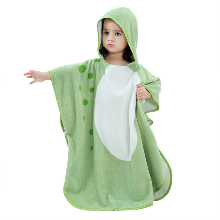 MICHLEY Wholesale Hooded Dinosaur Children Beach Towel