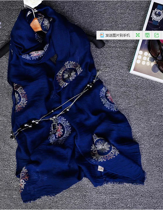 
S5112 New style embroider scarf soft hand-feeling fabric factory direct sale 