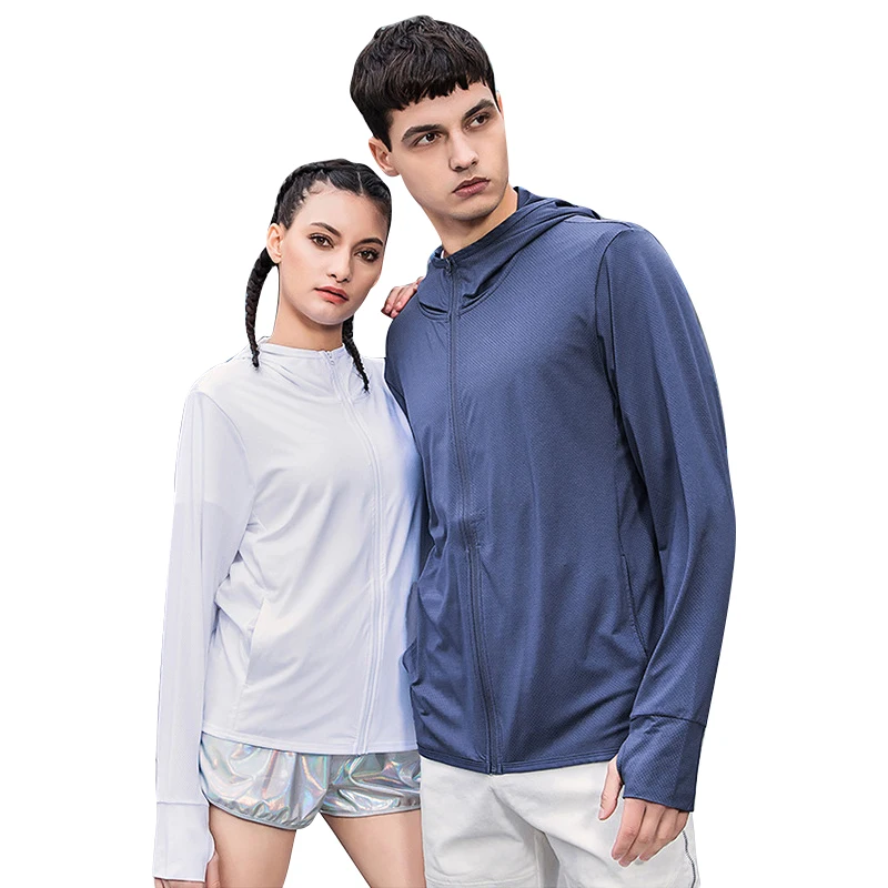 
Custom Logo Summer Hoodie Zip Front Rash Guard Jacket Long Sleeve Shirts Top Coat 