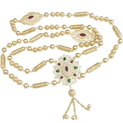 2020 Moroccan Wedding Dress Horse-eye Crystal Morocco Bride Breast And Shoulder Back Tassels Necklace Accessories Big Size