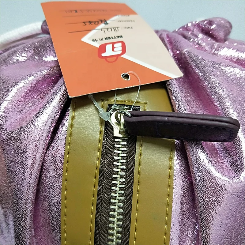 
Customized Fashion Personalized Zipper Shiny Glitter Pu Leather School Sport Gym Bag Girls Women Teenager Drawstring Backpack 