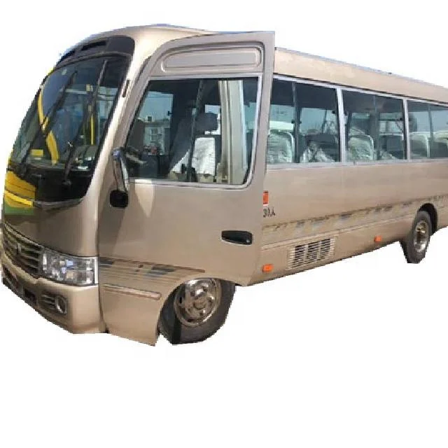 Second Hand Coaster Bus  LHD Mini Diesel Bus  Promition Price White Golden Brown For stock Africa Negeria Dubai