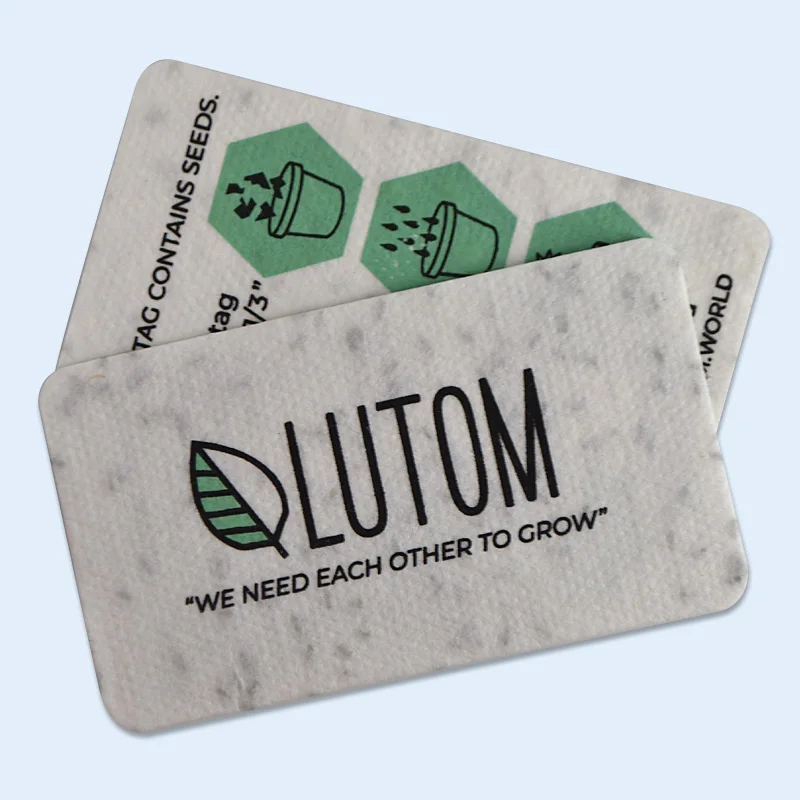 Gift promotional paper hangtads silkscreen printed seed paper bookmark