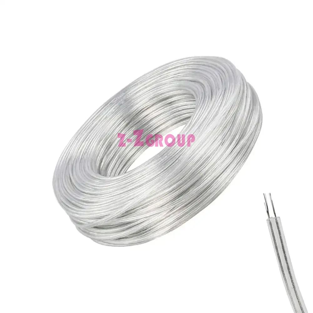 High Standard 24AWG Transparent Pvc Insulated Tinned Copper Wire Retractable Electrical Transparent Parallel Power Cable