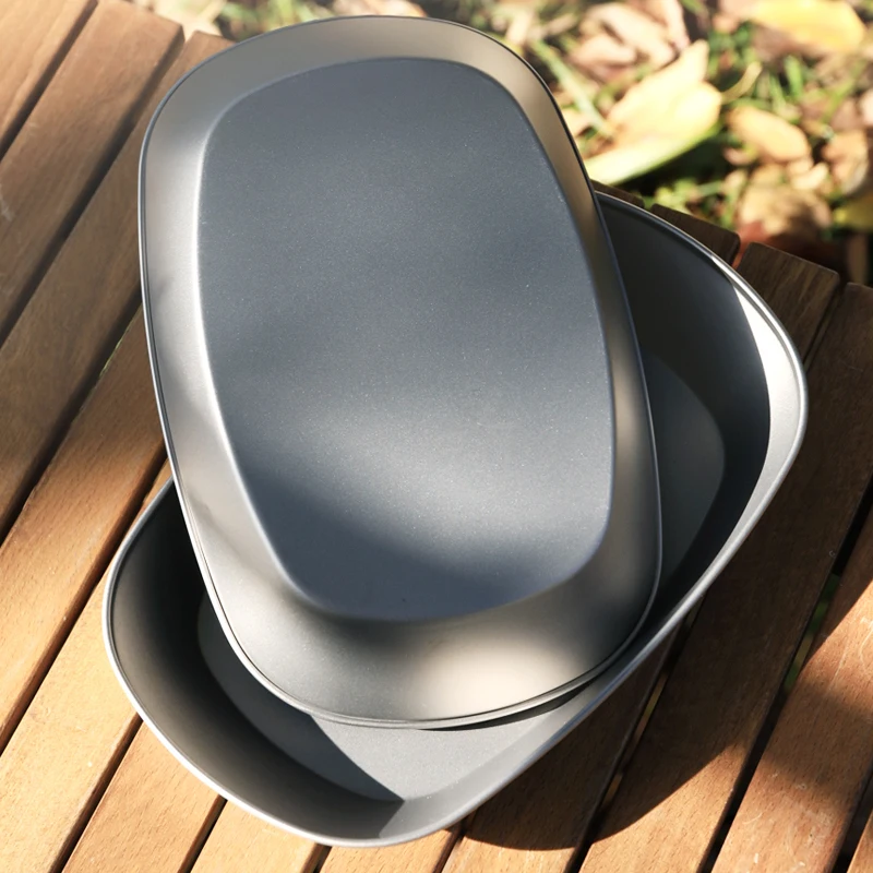 Titanium Pan Serving Platter Lightweight Camping Baking BBQ Plate Tray for Salad Pasta Snacks Cookies