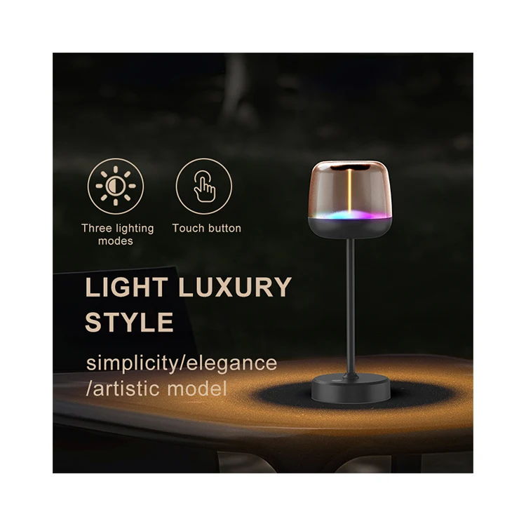 New Style Filament Lamp Modern Rechargeable Cordless LED RGB Desk Bedside Outdoor Table Lamp Night Light for Bedroom