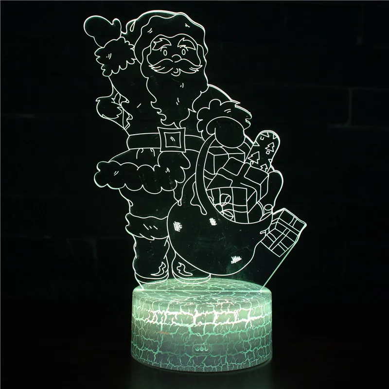 Night light Christmas 3D nightlight series LED remote control touch crack Eve
