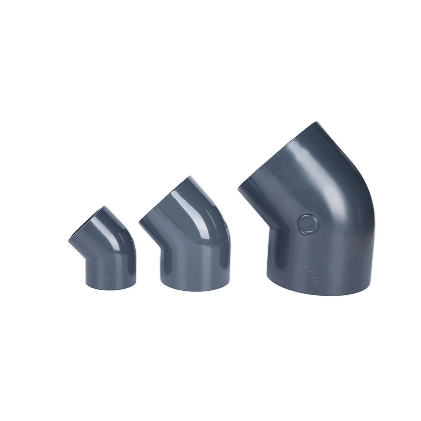 20-315MM ANSI SCH80 DIN Standard Gray BLACK  Coupling Elbow Fitting PVC 45 Degree Elbow Pipe Fittings