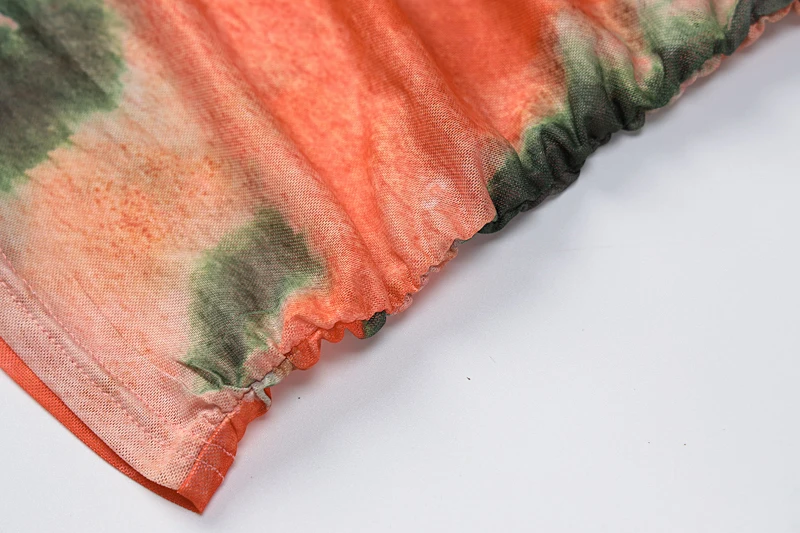 Lagerfe Tie Dye Diamond Mesh Tube Mini Dress Women Bodycon Sexy Club Wear Casual Clothes Lady 2022 New Trendy Fashion Apparel