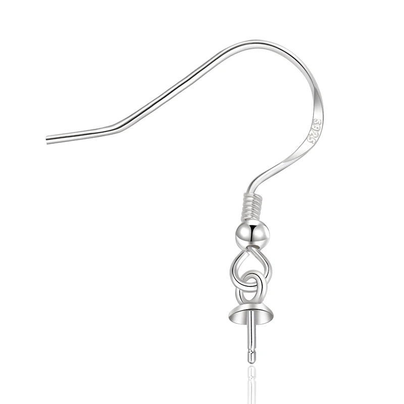 Wholesale Hook Wire Earrings Jewelry Findings DIY Sterling Silver 925 Earing Hooks For Jewellery Making Supplies