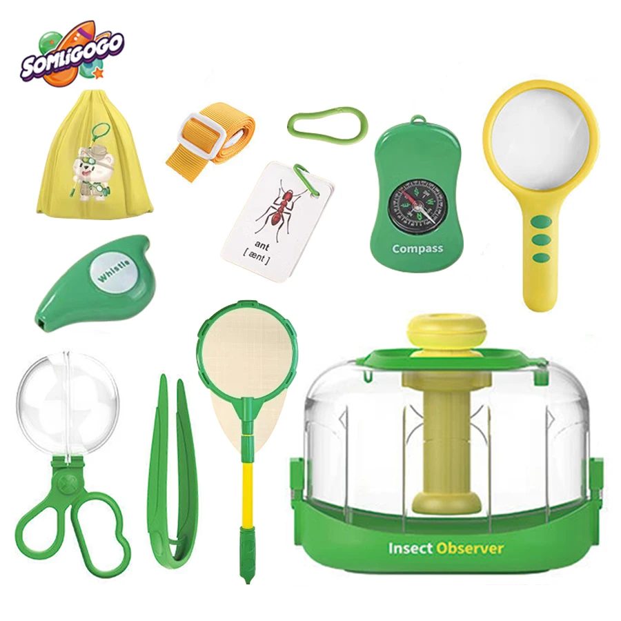 SL 11pcs One Set Educational Bug Catcher Explorer Nature Exploration Kit Insect Outdoor Toy Set For Kids Toddlers Children Play