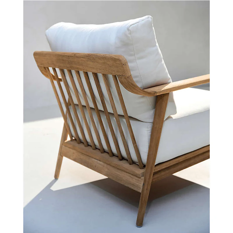 Modern garden furniture teak natural teak outdoor furniture sofa with quick dry foam cushions