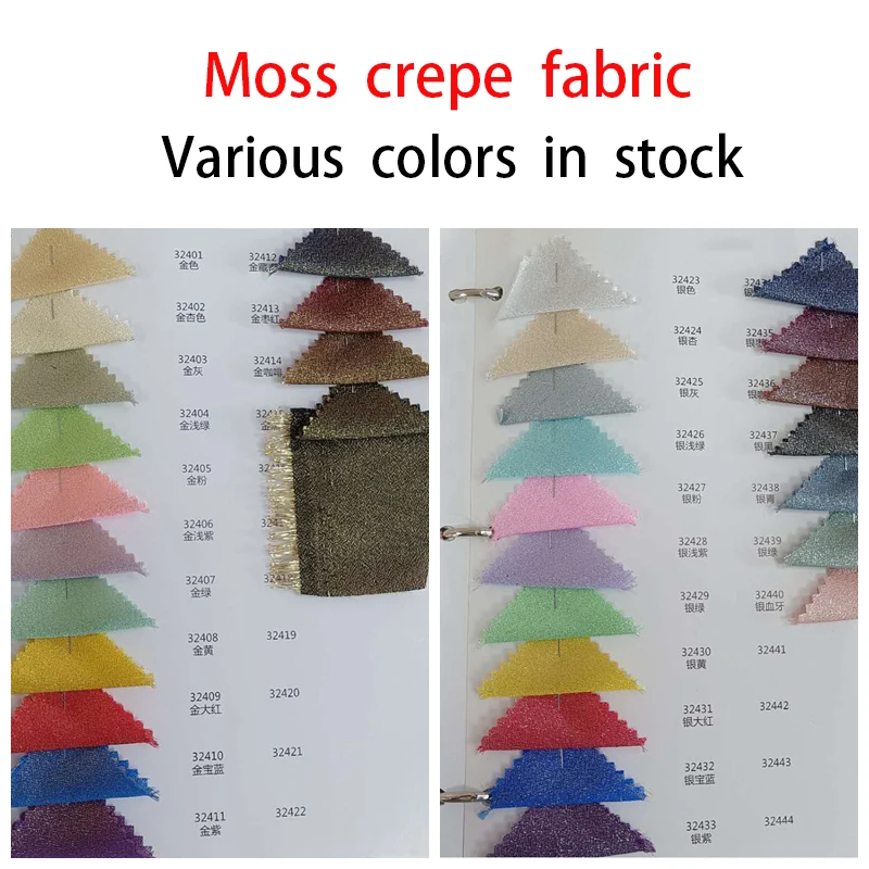 In stock polyester and polyamide fibre blend moss crepe fabric shiny crepe organza fabric for dressing up clothes