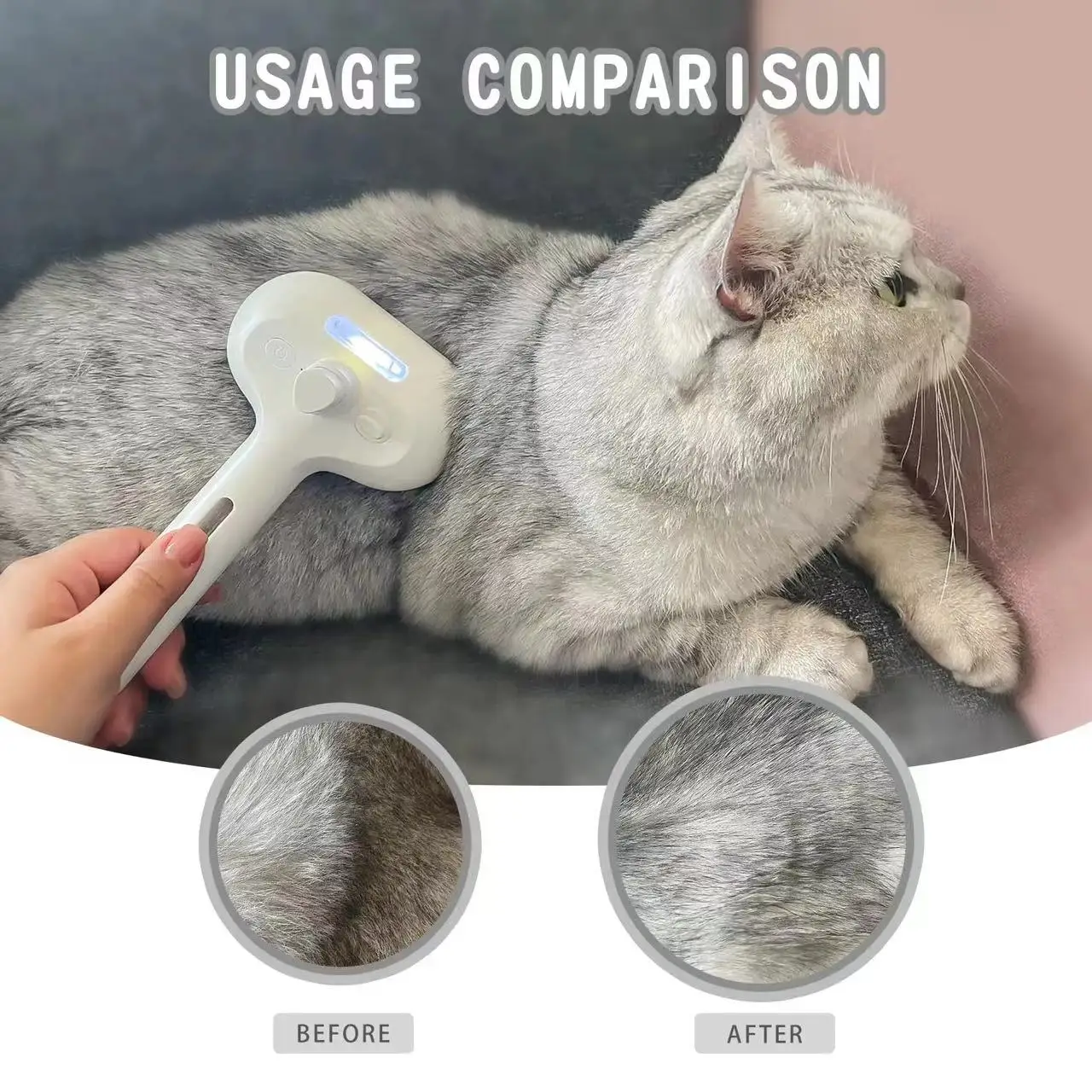 Cat and Dog Pet Grooming Brush Tank Cleaning Comb for Eliminating Shedding Pet Care Products