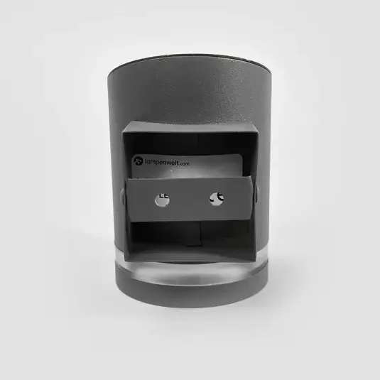 landscape black aluminum round cylinder slope outdoor patio solar wall mounted lamp