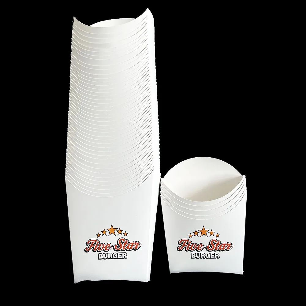 Customized White Cardboard Paper Fried Chips Paper Cone