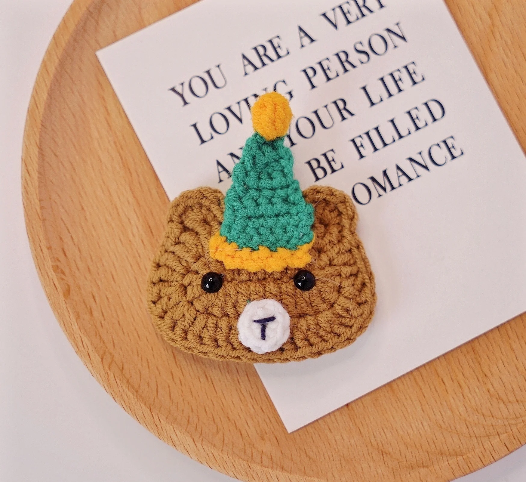 Cute Sweet Bear Wool Clip Kids Girls Hairpins Hairgrips Knitted Bear Hairclips Crochet Hair Clips for Girls Cartoon Hair Pins