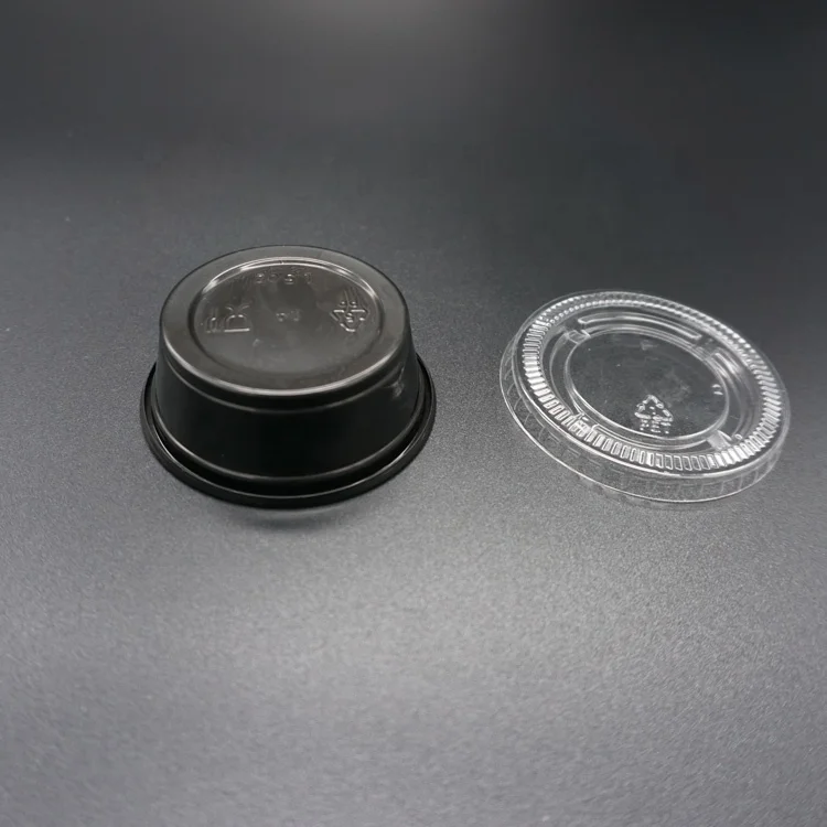 Premium Quality Plastic Disposable Portion Sauce Cups with Strong Lids Condiment Cup Leak-Resistant, Tight fit