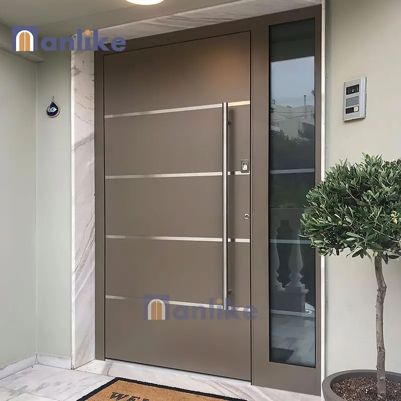 Anlike Entrance Marble Puertas Thermally Korean Stylebroken Armored Entry Aluminum Modern Smart Lock Door