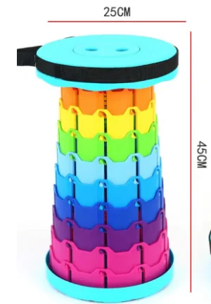outdoor rainbow telescopic stool Travel portable telescopic stool Outdoor folding telescopic stool