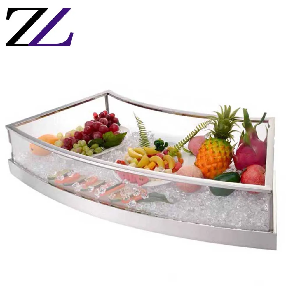 Restaurant items led acrylic table service cooler seafood ice display table party fruit hotel buffet food display stand catering