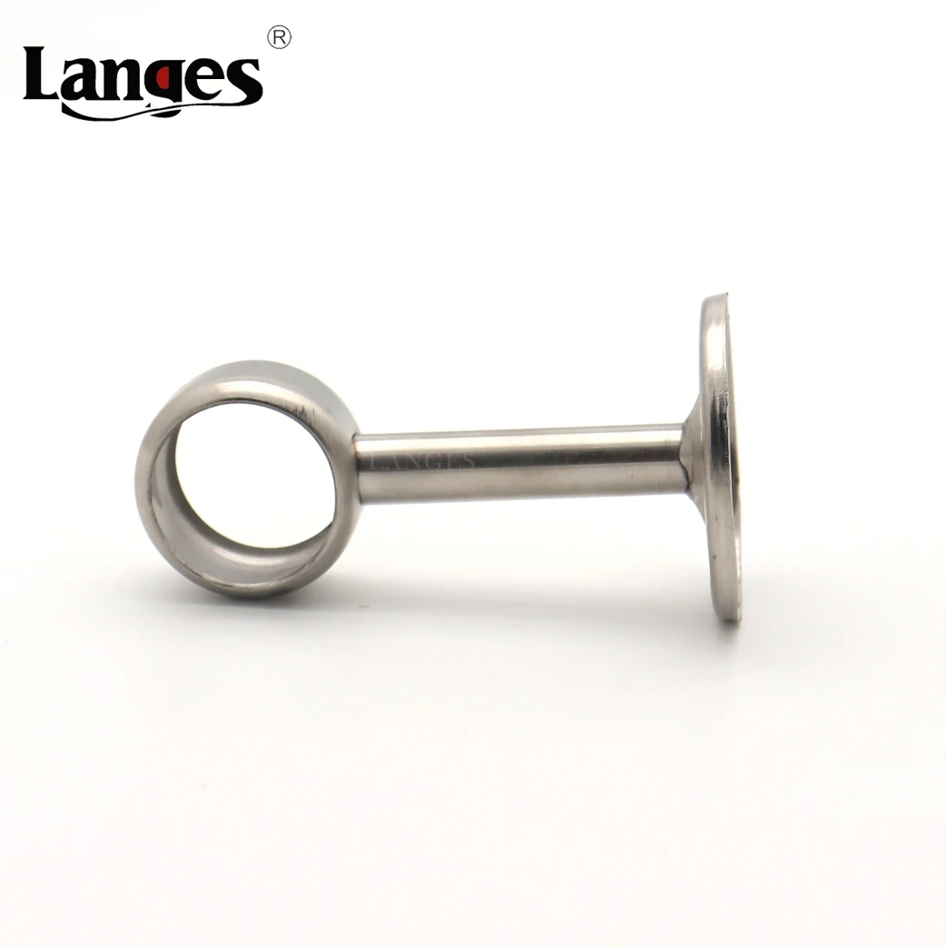 Stainless Steel Hollow Ceiling Mount Balcony Shower Curtain Closet Rod Holder Flange