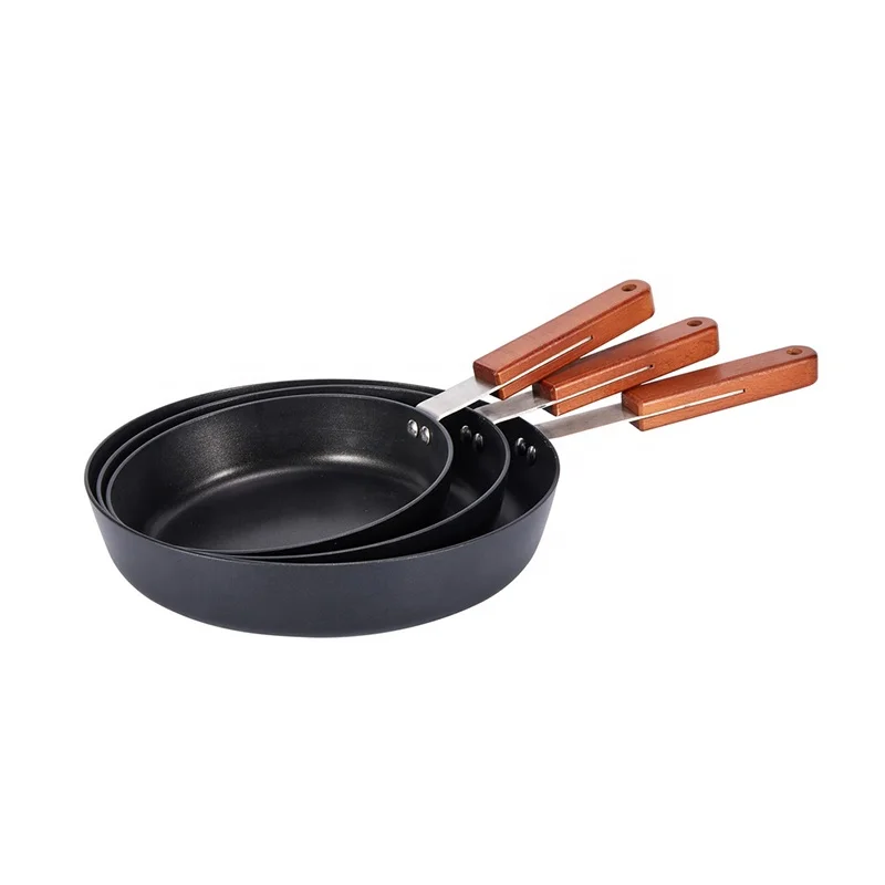 
 Одинарная деревянная ручка, антипригарный круглый Нижний пресс, набор Frypan  